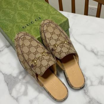 Gucci Princetown GG Canvas Flat Slippers Beige2 2025 557730 (SS-250423170)