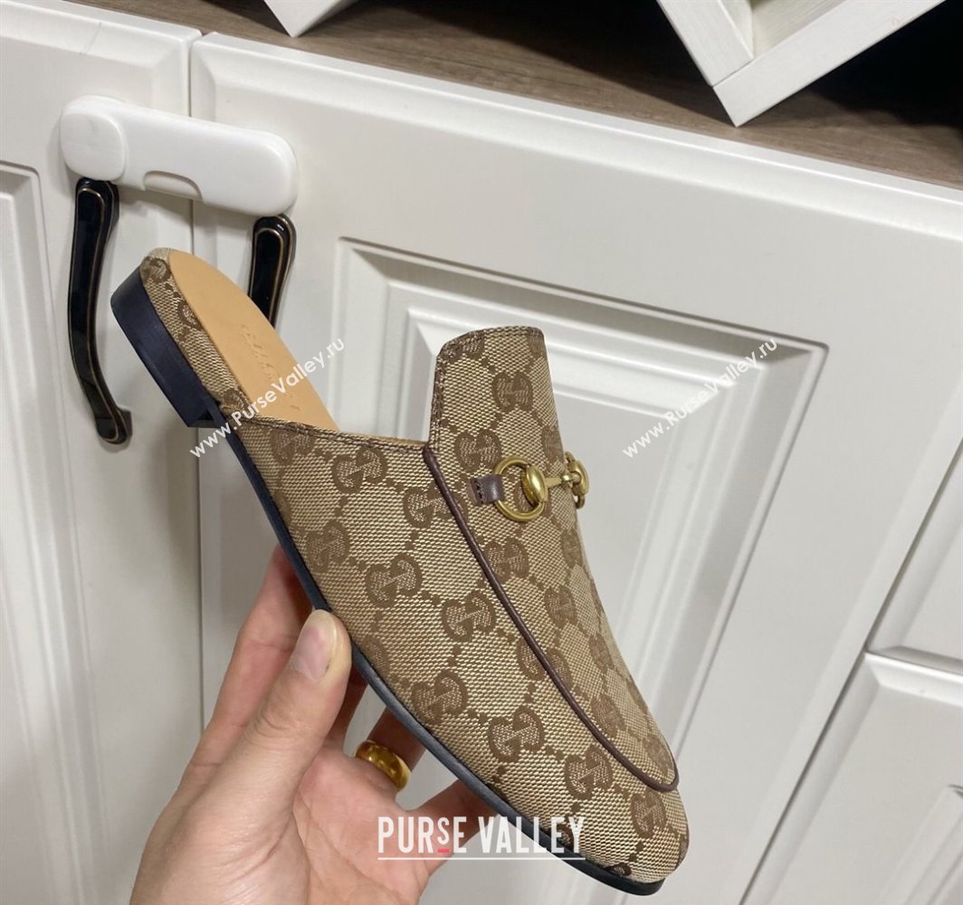 Gucci Princetown GG Canvas Flat Slippers Beige2 2025 557730 (SS-250423170)