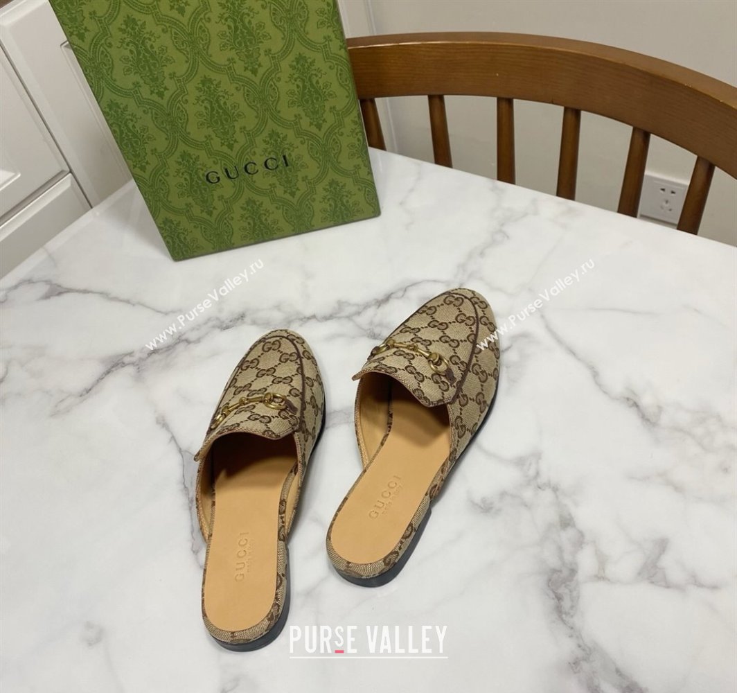 Gucci Princetown GG Canvas Flat Slippers Beige2 2025 557730 (SS-250423170)