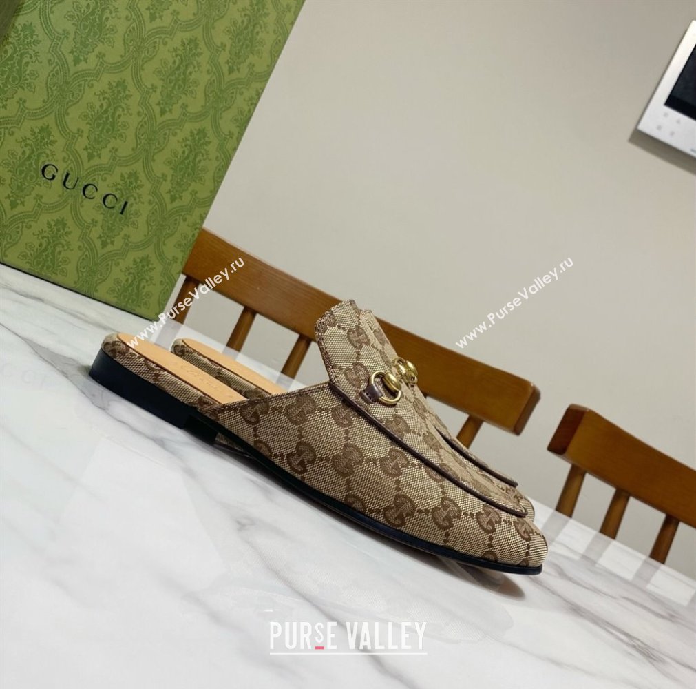 Gucci Princetown GG Canvas Flat Slippers Beige2 2025 557730 (SS-250423170)