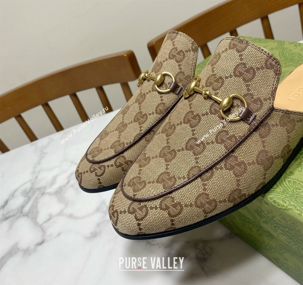 Gucci Princetown GG Canvas Flat Slippers Beige2 2025 557730 (SS-250423170)