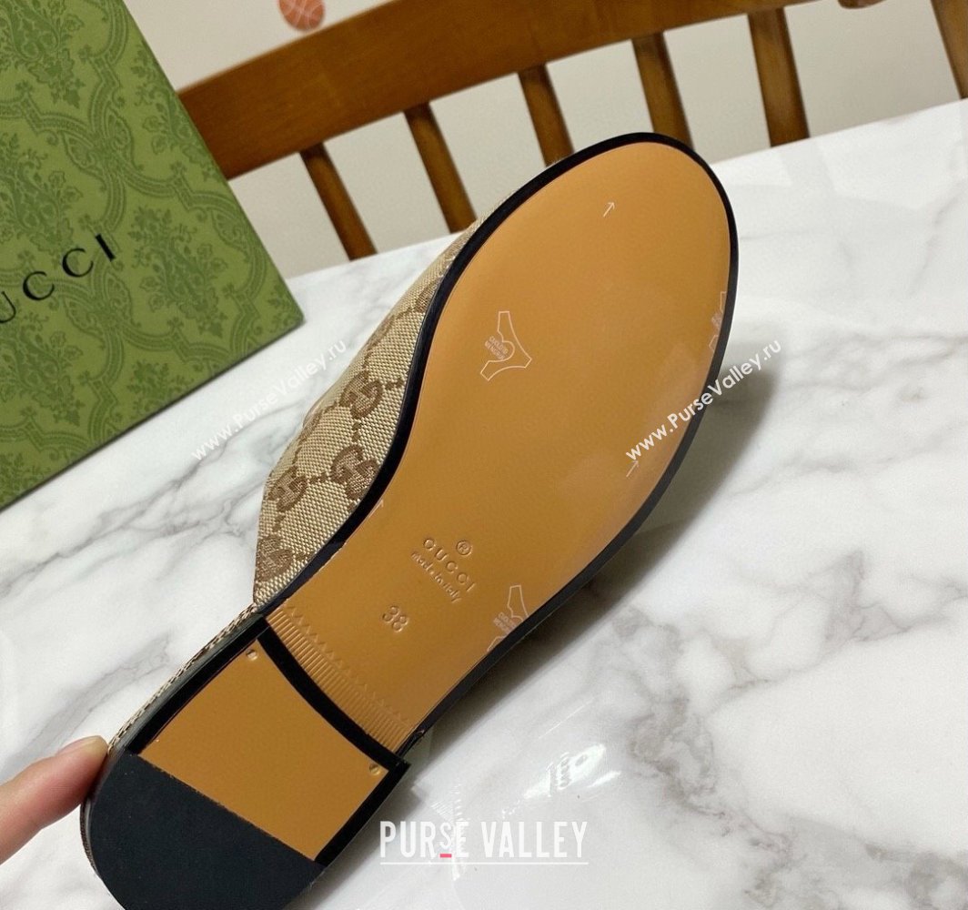 Gucci Princetown GG Canvas Flat Slippers Beige2 2025 557730 (SS-250423170)