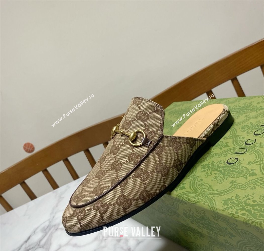 Gucci Princetown GG Canvas Flat Slippers Beige2 2025 557730 (SS-250423170)