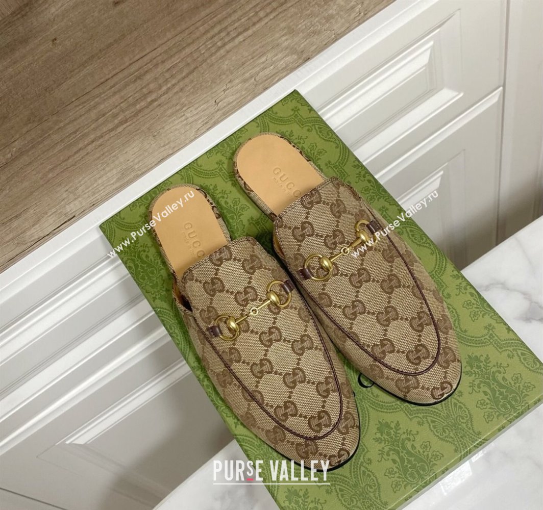 Gucci Princetown GG Canvas Flat Slippers Beige2 2025 557730 (SS-250423170)