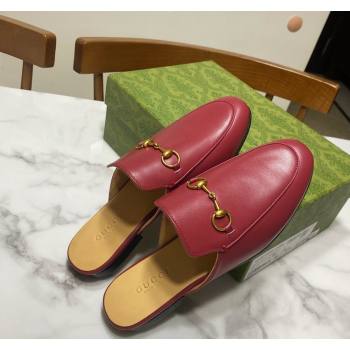Gucci Princetown Calf Leather Flat Slippers Red 2025 557730 (SS-250423172)