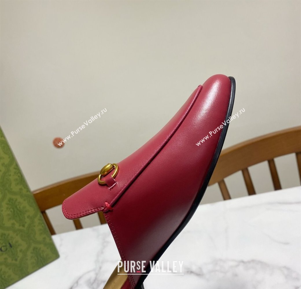 Gucci Princetown Calf Leather Flat Slippers Red 2025 557730 (SS-250423172)