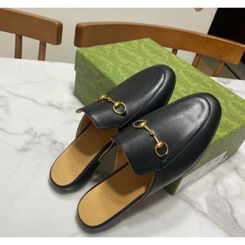 Gucci Princetown Calf Leather Flat Slippers Black 2025 557730 (SS-250423176)