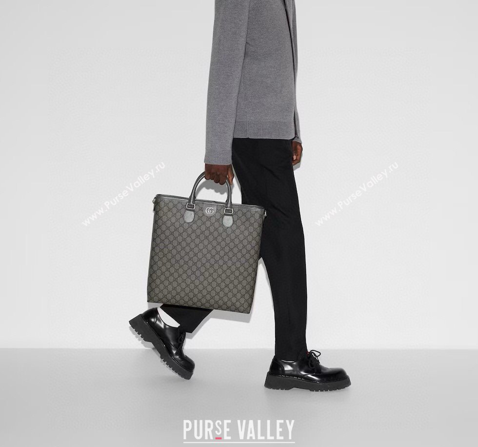 Gucci Mens GG Canvas Tote Bag Grey 2025 792118 (DLH-250522055)
