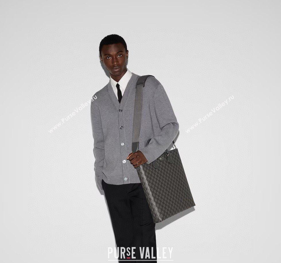 Gucci Mens GG Canvas Tote Bag Grey 2025 792118 (DLH-250522055)