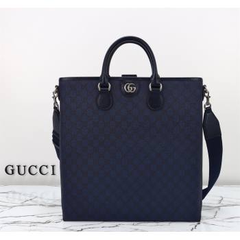 Gucci Mens GG Canvas Tote Bag Dark Blue 2025 792118 (DLH-250522054)