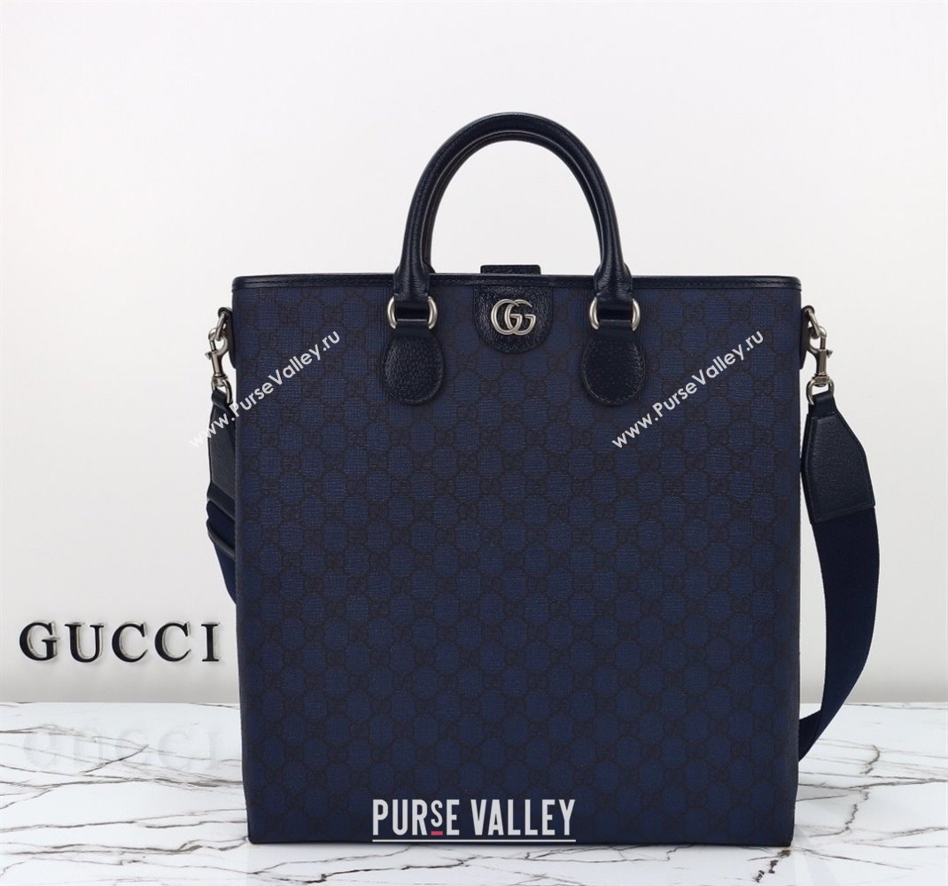 Gucci Mens GG Canvas Tote Bag Dark Blue 2025 792118 (DLH-250522054)