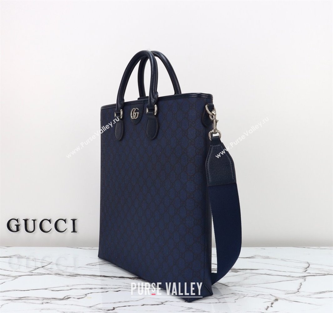 Gucci Mens GG Canvas Tote Bag Dark Blue 2025 792118 (DLH-250522054)
