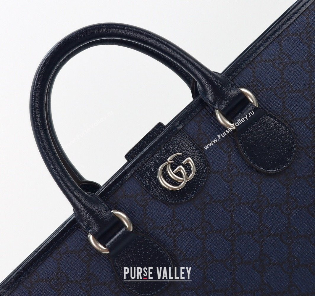 Gucci Mens GG Canvas Tote Bag Dark Blue 2025 792118 (DLH-250522054)