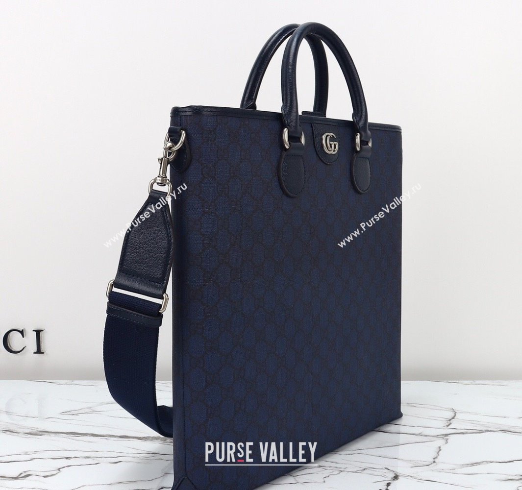 Gucci Mens GG Canvas Tote Bag Dark Blue 2025 792118 (DLH-250522054)