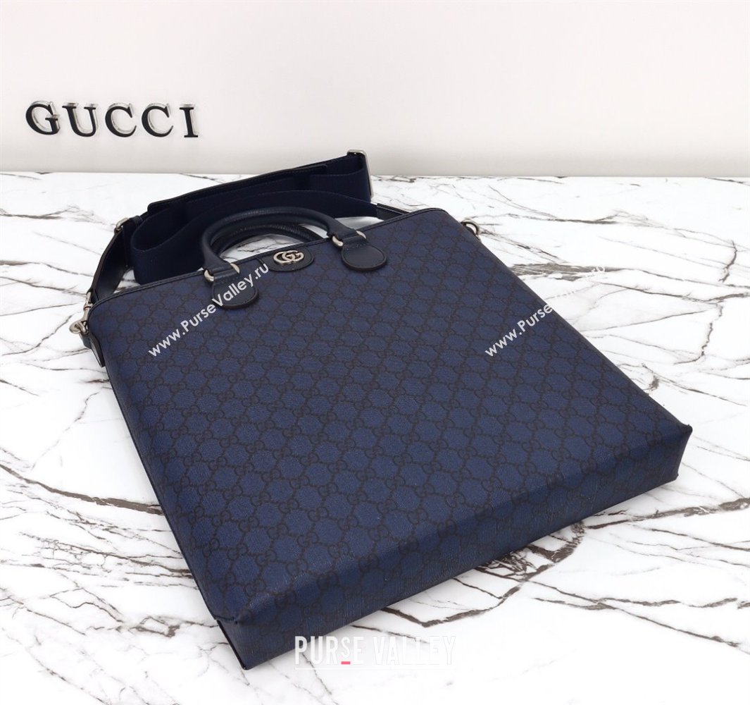 Gucci Mens GG Canvas Tote Bag Dark Blue 2025 792118 (DLH-250522054)