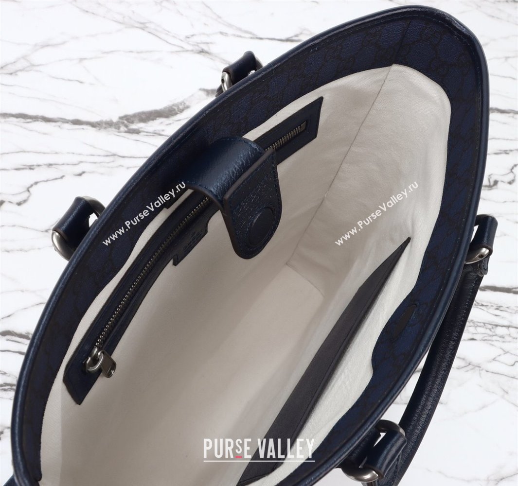 Gucci Mens GG Canvas Tote Bag Dark Blue 2025 792118 (DLH-250522054)