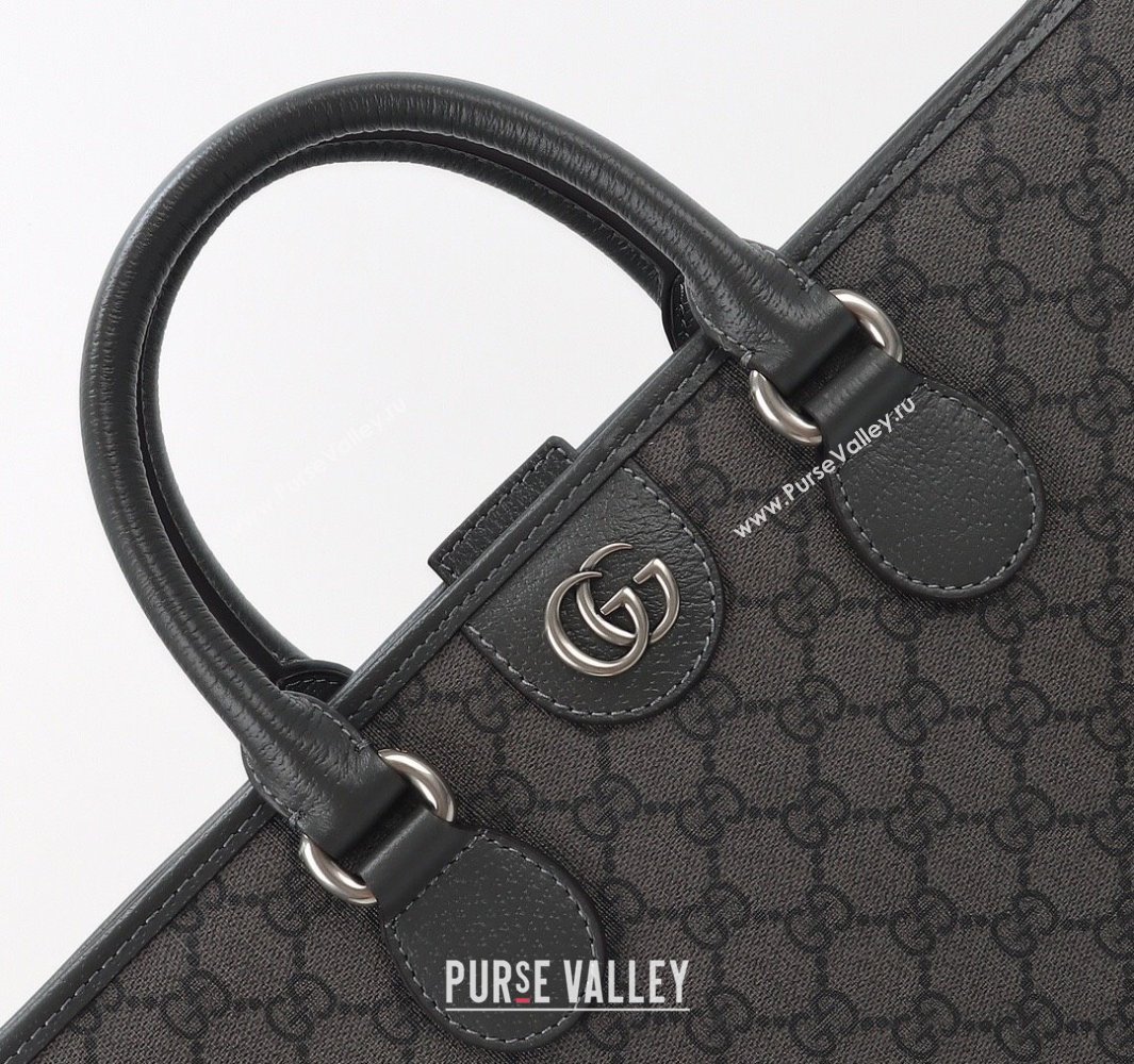 Gucci Mens GG Canvas Tote Bag Grey 2025 792118 (DLH-250522055)