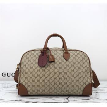 Gucci Mens GG Canvas Emblem Medium Duffle bag Beige 2025 821148 (DLH-250522056)