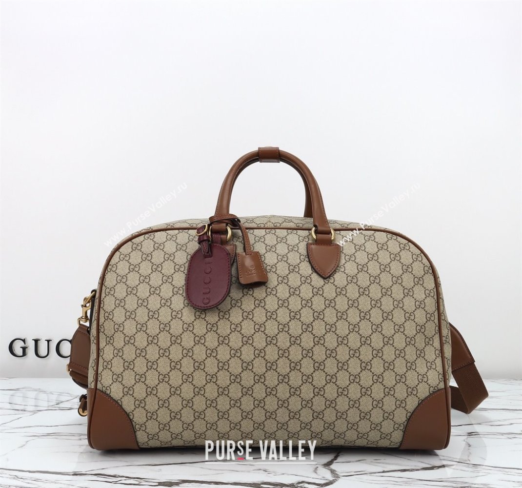 Gucci Mens GG Canvas Emblem Medium Duffle bag Beige 2025 821148 (DLH-250522056)