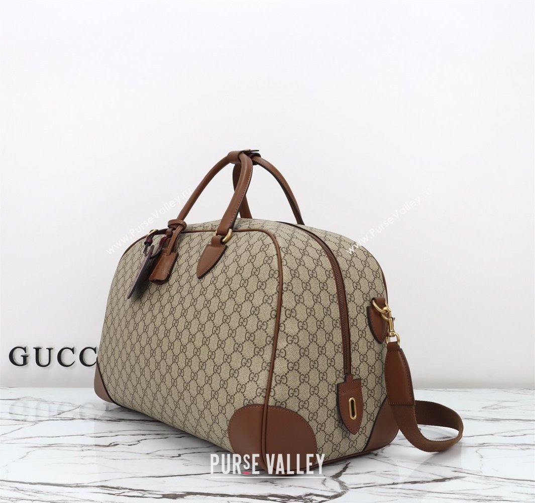 Gucci Mens GG Canvas Emblem Medium Duffle bag Beige 2025 821148 (DLH-250522056)