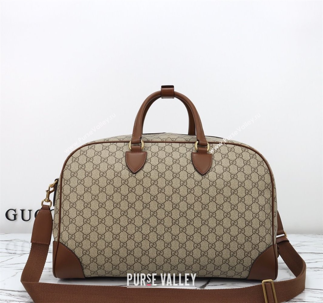 Gucci Mens GG Canvas Emblem Medium Duffle bag Beige 2025 821148 (DLH-250522056)