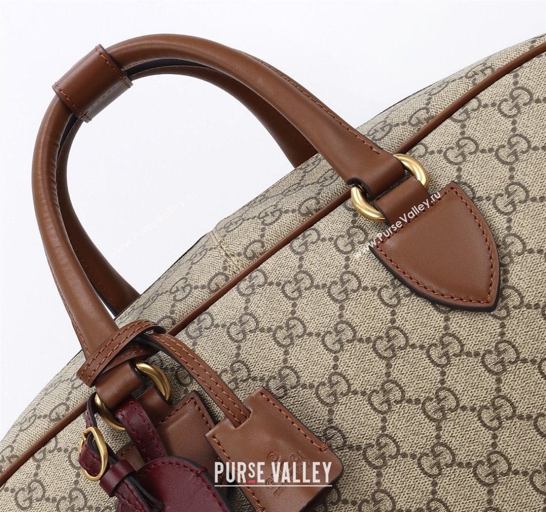 Gucci Mens GG Canvas Emblem Medium Duffle bag Beige 2025 821148 (DLH-250522056)