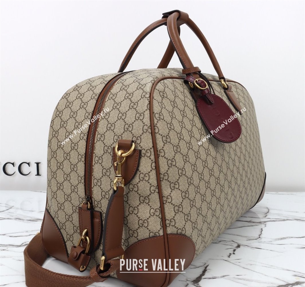 Gucci Mens GG Canvas Emblem Medium Duffle bag Beige 2025 821148 (DLH-250522056)