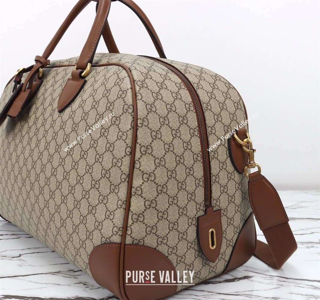 Gucci Mens GG Canvas Emblem Medium Duffle bag Beige 2025 821148 (DLH-250522056)