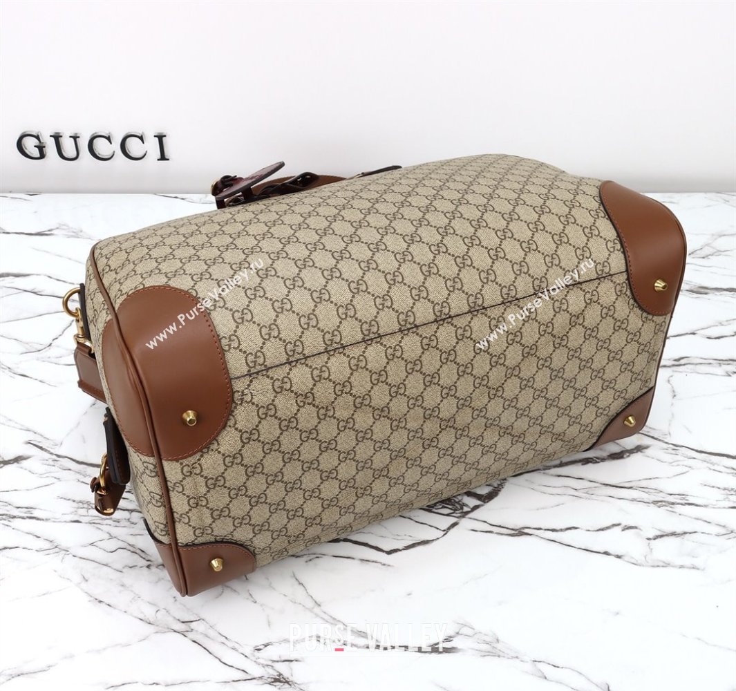 Gucci Mens GG Canvas Emblem Medium Duffle bag Beige 2025 821148 (DLH-250522056)