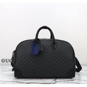 Gucci Mens GG Canvas Emblem Medium Duffle bag Black 2025 821148 (DLH-250522057)