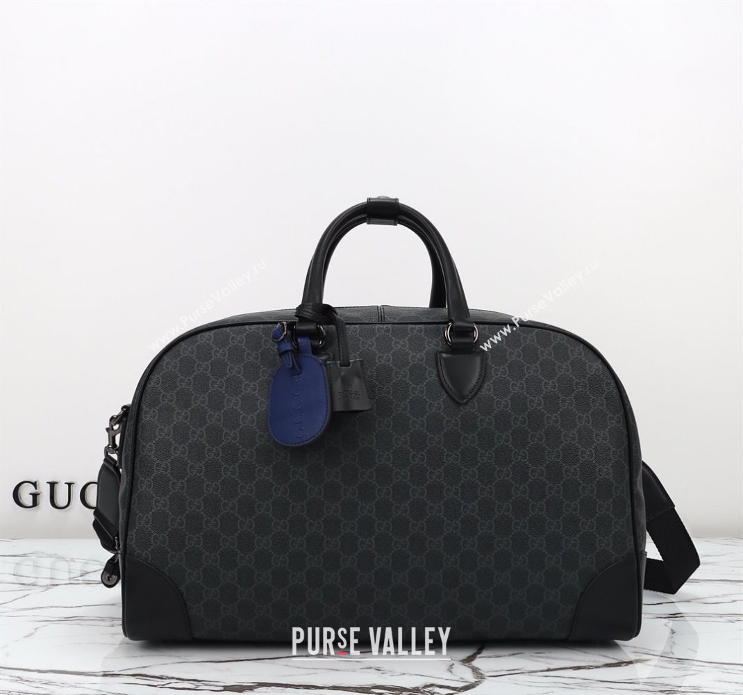 Gucci Mens GG Canvas Emblem Medium Duffle bag Black 2025 821148 (DLH-250522057)