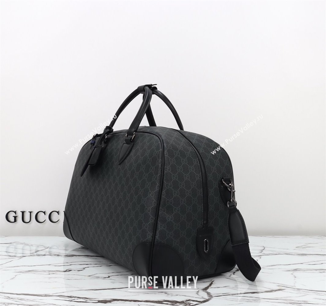 Gucci Mens GG Canvas Emblem Medium Duffle bag Black 2025 821148 (DLH-250522057)