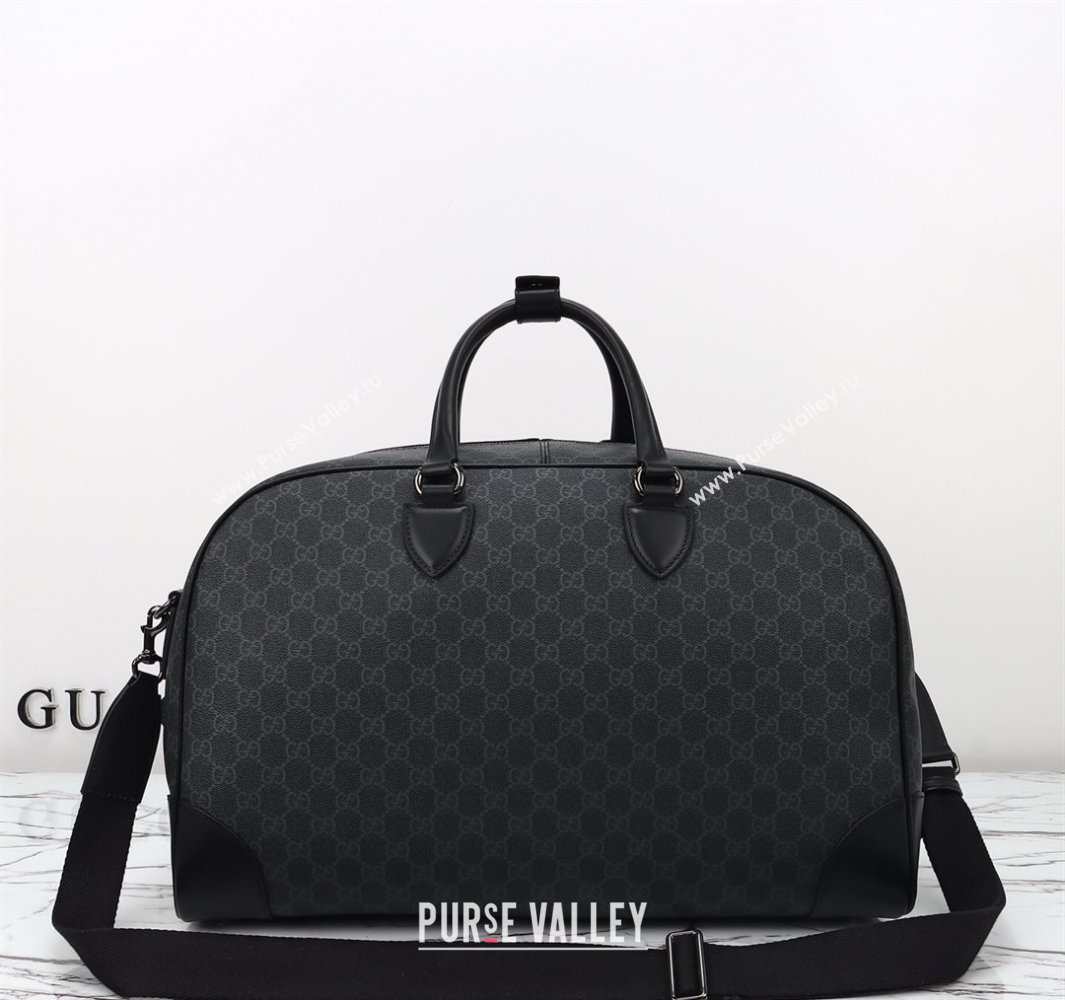 Gucci Mens GG Canvas Emblem Medium Duffle bag Black 2025 821148 (DLH-250522057)