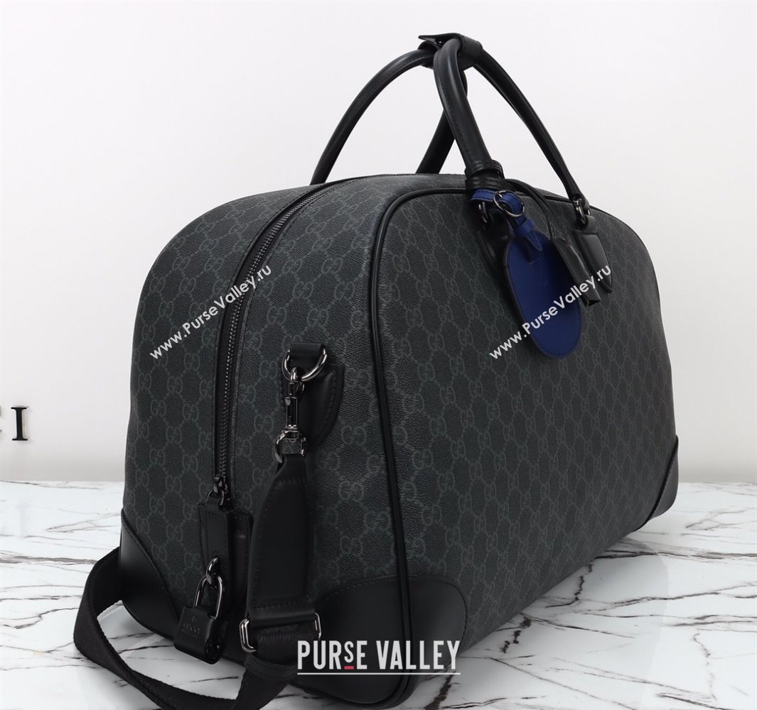 Gucci Mens GG Canvas Emblem Medium Duffle bag Black 2025 821148 (DLH-250522057)