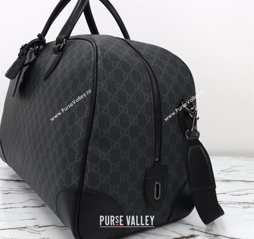 Gucci Mens GG Canvas Emblem Medium Duffle bag Black 2025 821148 (DLH-250522057)