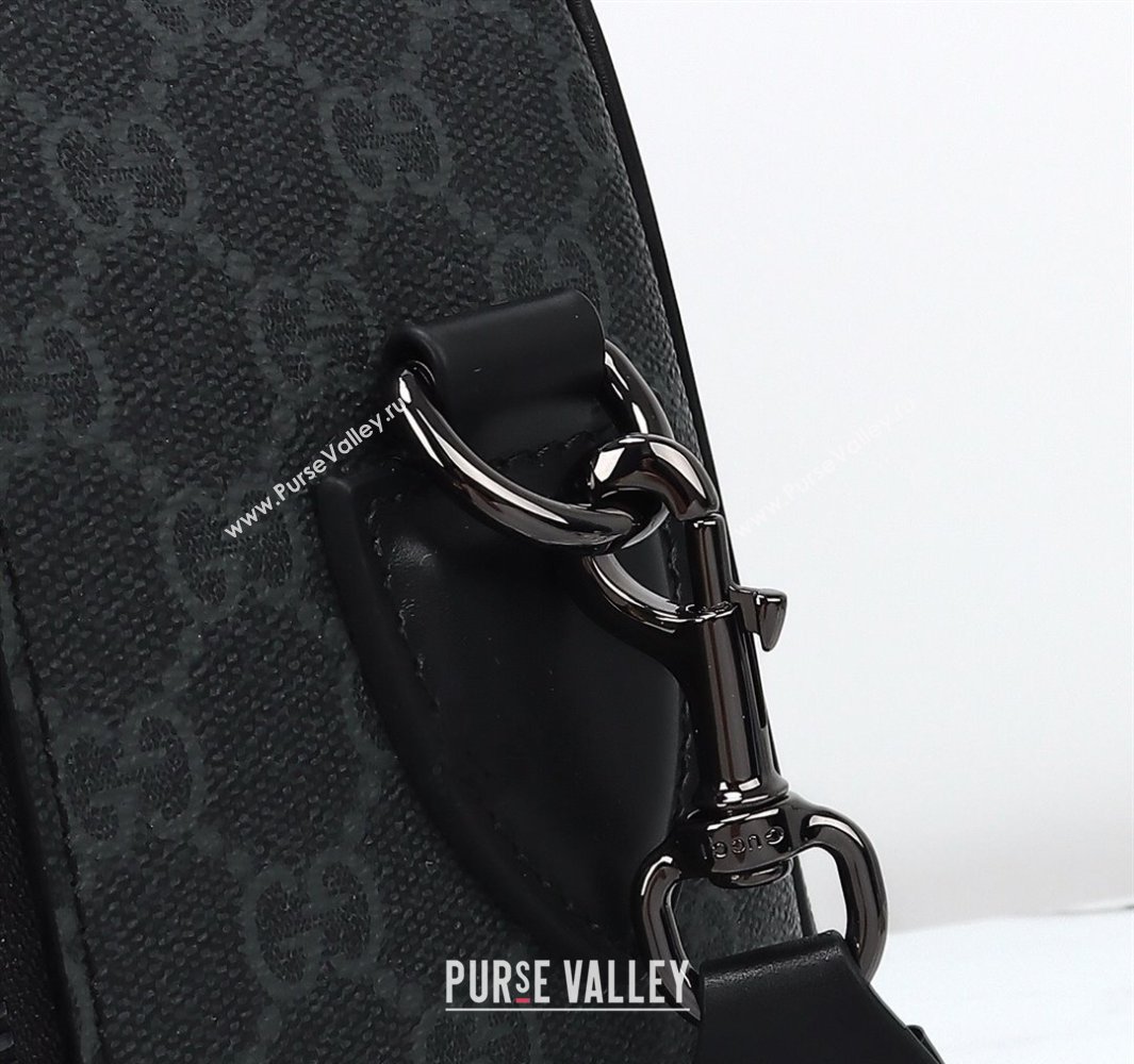 Gucci Mens GG Canvas Emblem Medium Duffle bag Black 2025 821148 (DLH-250522057)