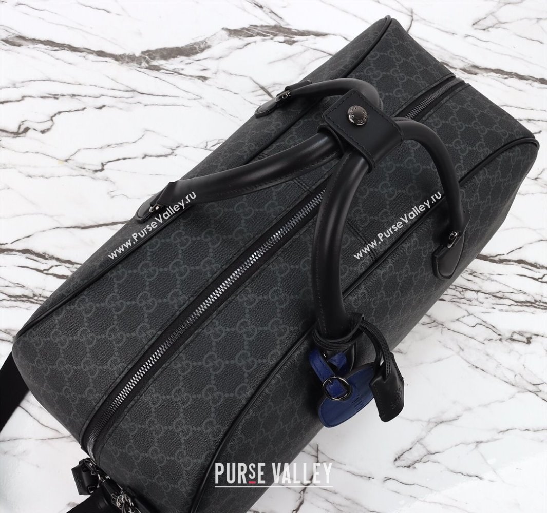 Gucci Mens GG Canvas Emblem Medium Duffle bag Black 2025 821148 (DLH-250522057)