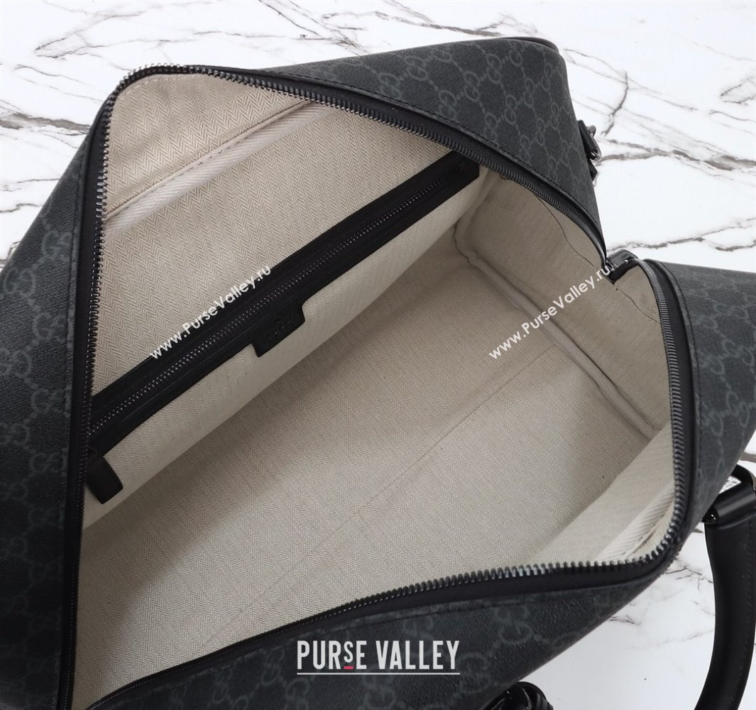 Gucci Mens GG Canvas Emblem Medium Duffle bag Black 2025 821148 (DLH-250522057)