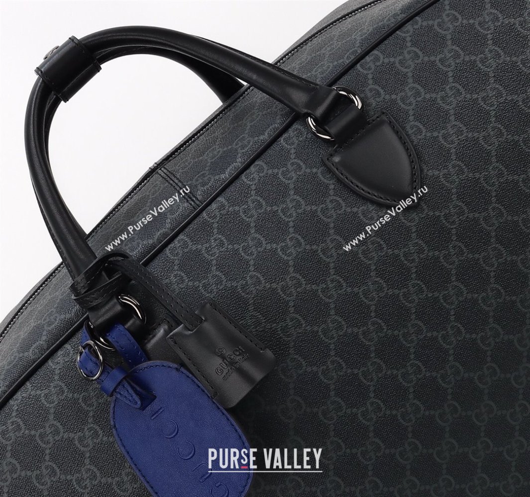 Gucci Mens GG Canvas Emblem Large Duffle bag Black 2025 821158 (DLH-250522058)