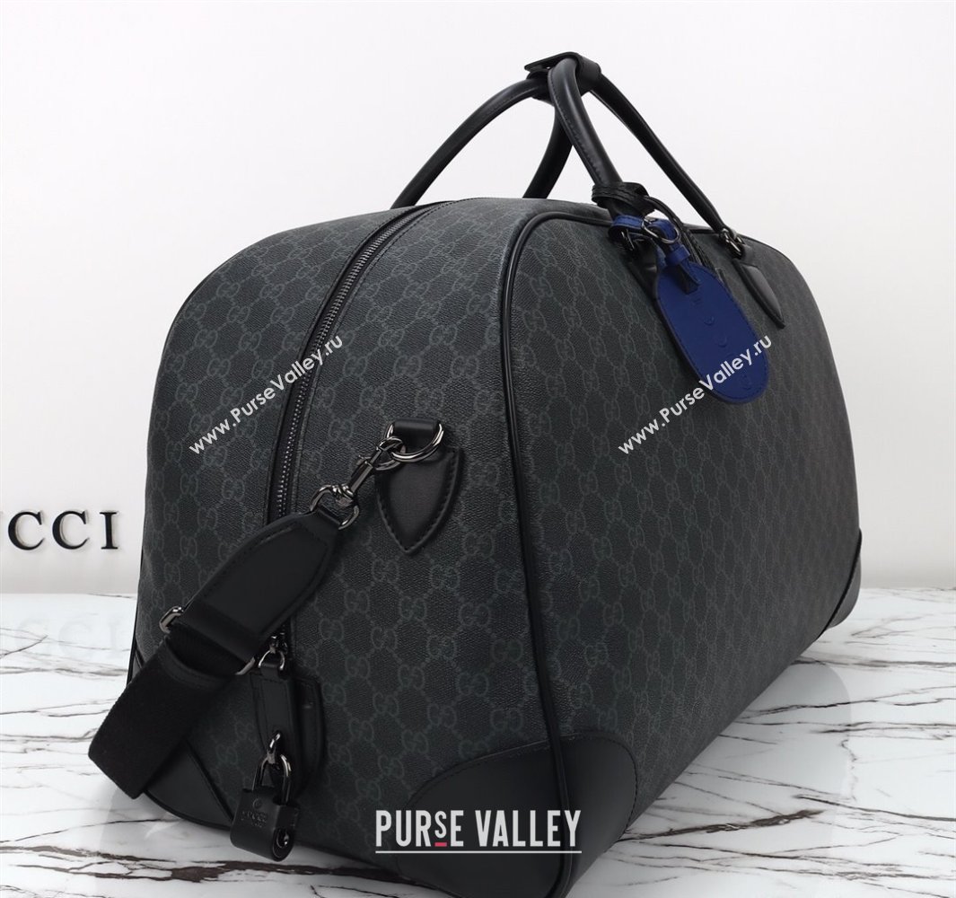 Gucci Mens GG Canvas Emblem Large Duffle bag Black 2025 821158 (DLH-250522058)