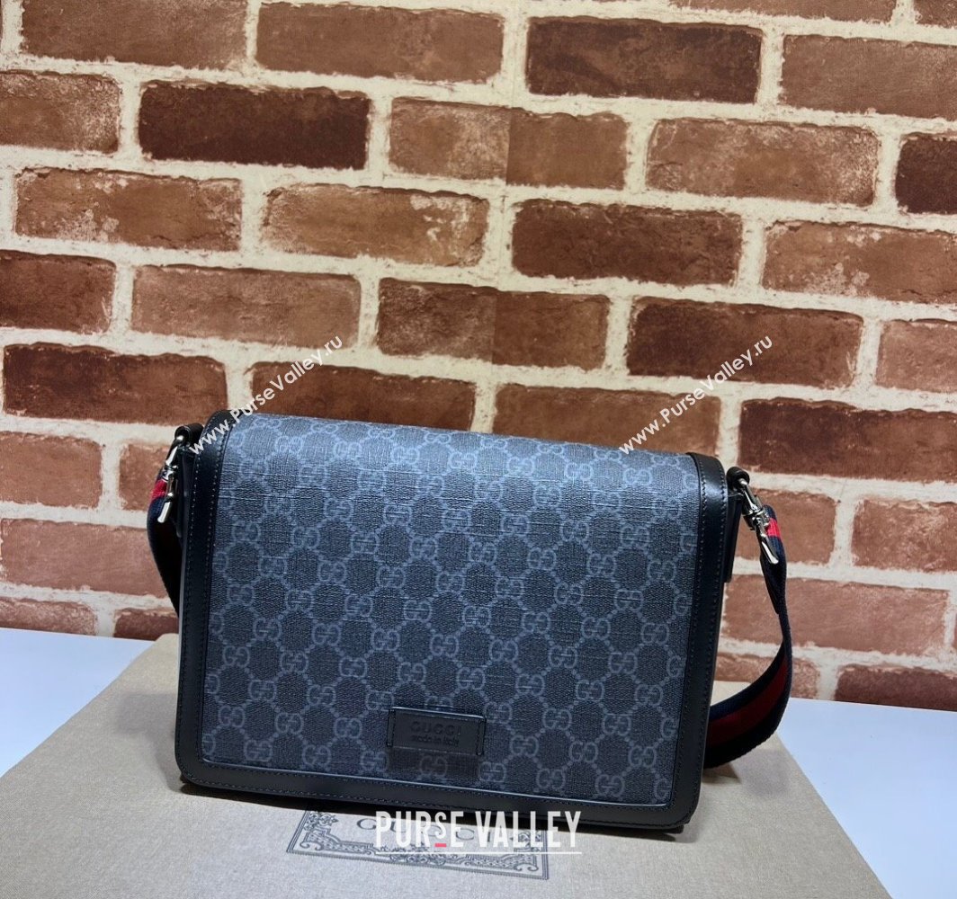Gucci Mens GG Canvas Flap Messenger bag Black 2025 771167 (DLH-250522044)