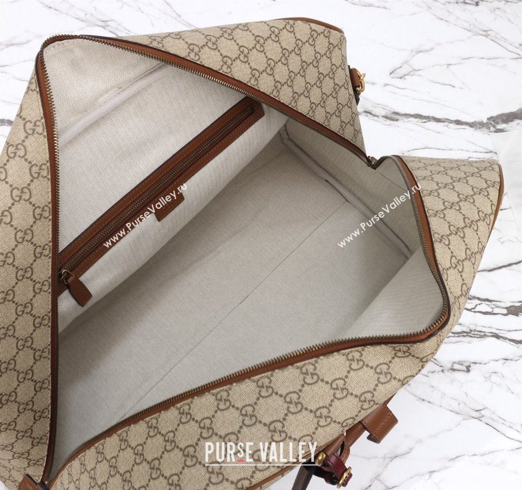 Gucci Mens GG Canvas Emblem Large Duffle bag Beige 2025 821158 (DLH-250522059)