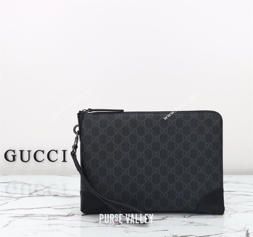 Gucci Mens GG Canvas Emblem Small Business Case Black 2025 821156 (DLH-250522060)