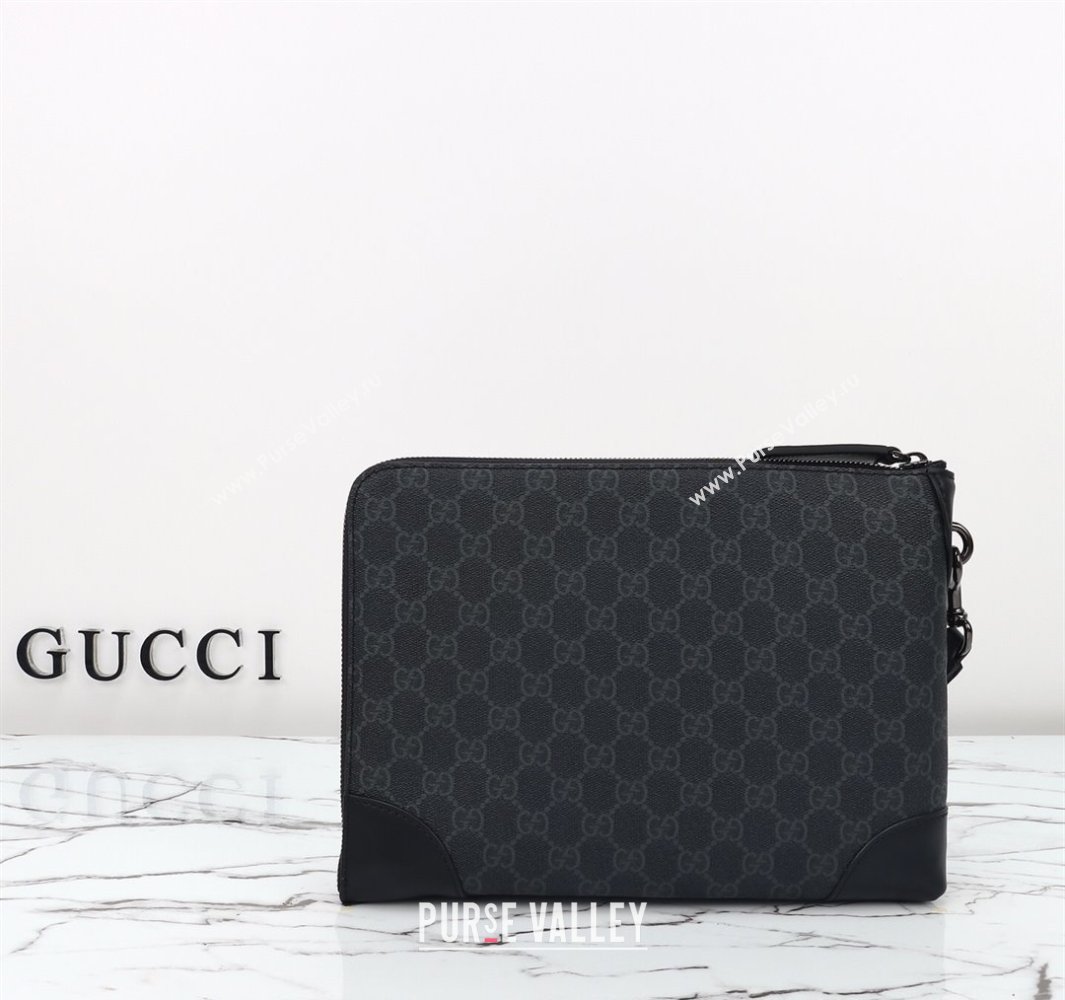 Gucci Mens GG Canvas Emblem Small Business Case Black 2025 821156 (DLH-250522060)
