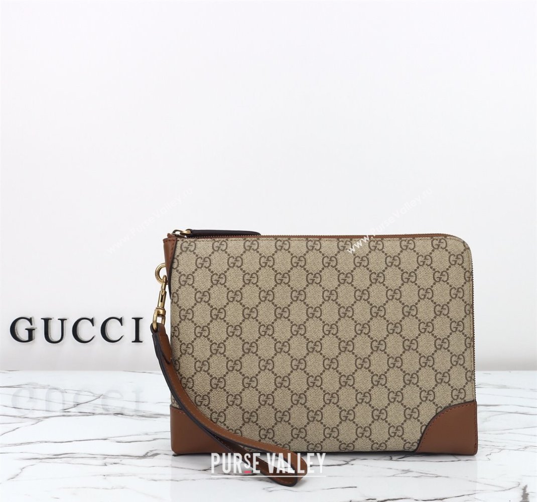 Gucci Mens GG Canvas Emblem Small Business Case Beige 2025 821156 (DLH-250522061)