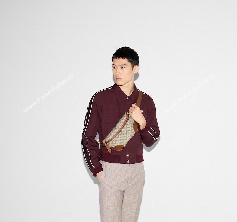 Gucci Mens GG Canvas Emblem Belt Bag Beige 2025 821162 (DLH-250522063)