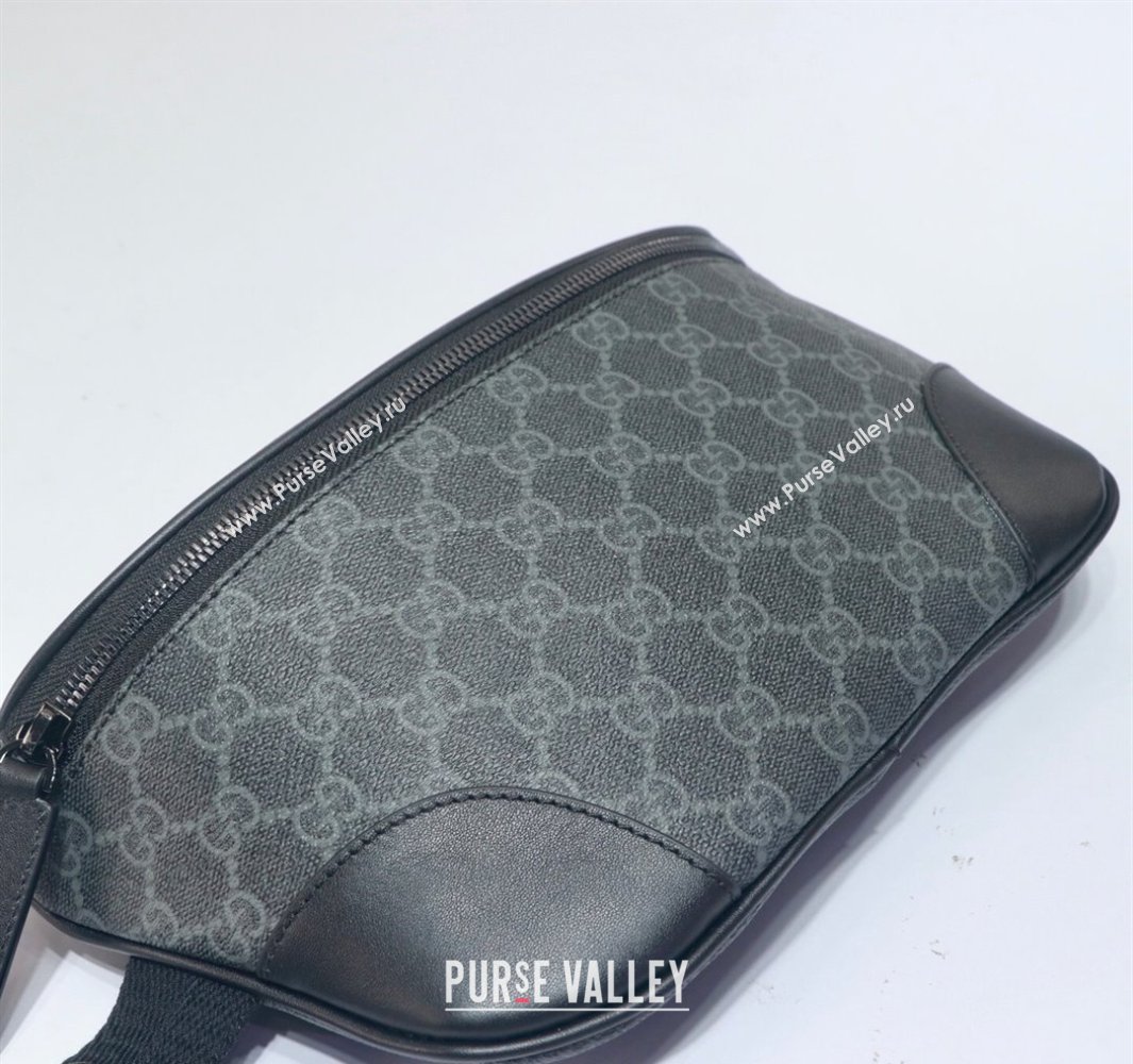 Gucci Mens GG Canvas Emblem Belt Bag Black 2025 821162 (DLH-250522062)