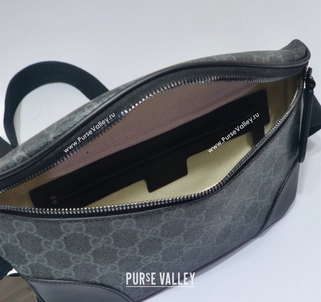 Gucci Mens GG Canvas Emblem Belt Bag Black 2025 821162 (DLH-250522062)