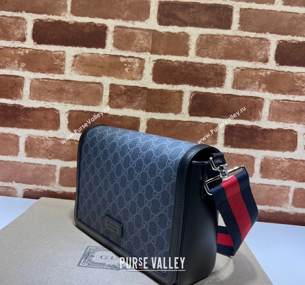 Gucci Mens GG Canvas Flap Messenger bag Black 2025 771167 (DLH-250522044)