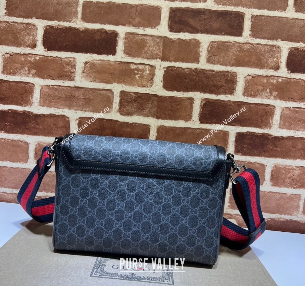 Gucci Mens GG Canvas Flap Messenger bag Black 2025 771167 (DLH-250522044)